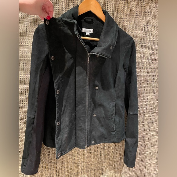 Barney’s New York Black Genuine Suede Leather Jacket - Picture 2 of 8